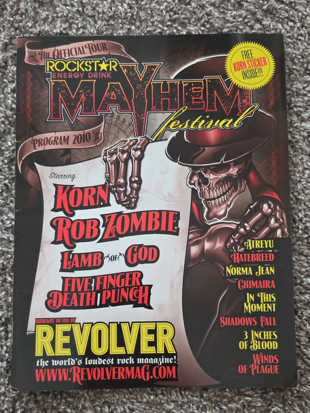 Mayhem Festival 2010 Program Magazine - Posters - (Revolver)